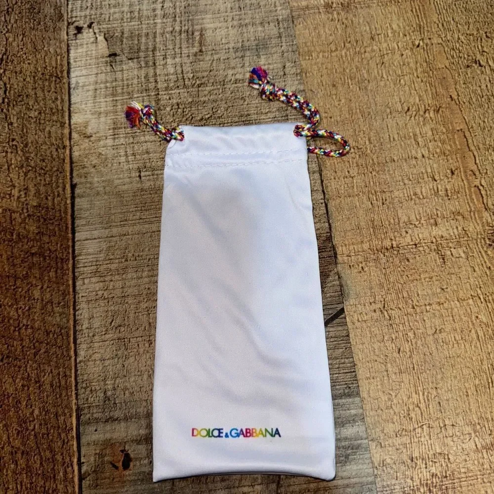 💜 Dolce & Gabbana rainbow glasses dust bag (youth) new